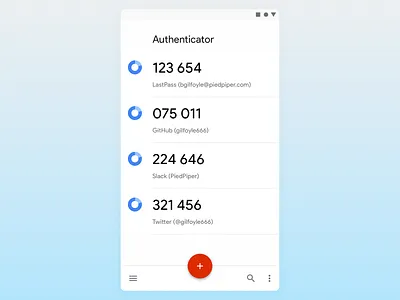 Redesign - Google Authenticator 2fa android android app android ui authenticator google material material design product sans redesign sketch ui ux