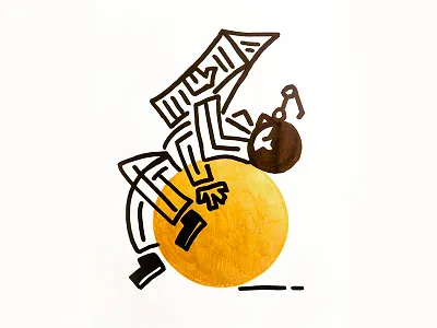 Reading ball glasses news newspaper read