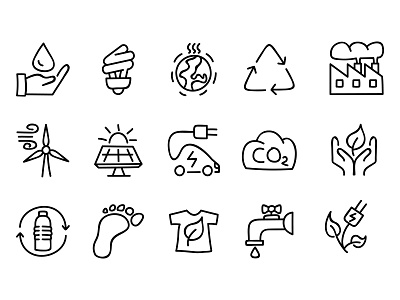 Doodle icon set eco ecologic ecology icon icons