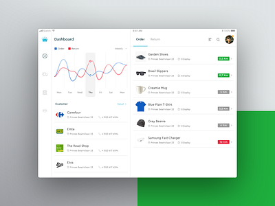 Dashboard Order Logistic android app dashboard clean ecommerce ios ipad ipad app order tablet ui