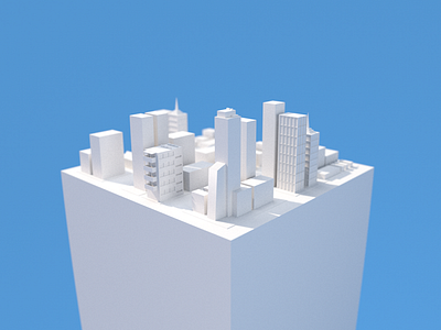 Mini Town Low Poly 3d building c4d city low poly render town