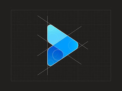 VONTY icon construction [GRID] aiste blue box brand branding branding agency design gaming gradient icon logo logo design logo mark mark minimal play play button startup tieatie video