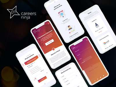 Website of Careers Ninja color develop gradiente interaction logo mobile site ui ui design ux webdeisn website