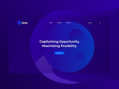 Luna Web Design animation blue brand branding clean debut design icon icons identity illustration ios logo minimal sketch typography ui ux web website