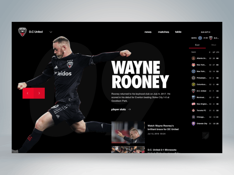 MLS Portal Interaction d.c united football interface mls motion new york city principle sketch soccer sport ui ux web website