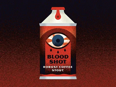 7/31 - Exhausted alcohol beer bloodshot can coffee eye illustration illustrator inktober inktober 2018 label red eye stout texture vectober vector