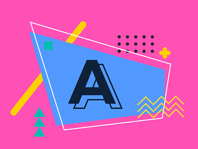 Daily Logo Challenge - Day 4: Single Letter 1980s 80s style branding bright colors daily logo challenge dailylogochallenge design letter letter a logo typography