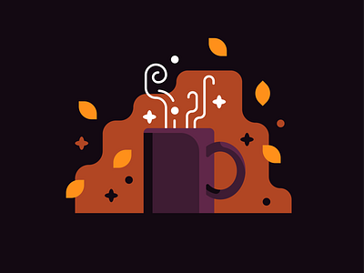 Fall Mocha coffee fall illistration leaves mocha orange simple