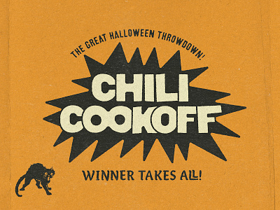 Chili Night cat chili food halloween restaurant type typography