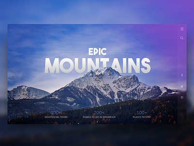 Epic Mountains advertising branding design digital flat interaction design interface design landing page photography photoshop typography ui user center design ux web website website concept