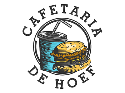 CAFETARIA DE HOEF classic design handdrawn illustration logo tattoo vector vintage vintagelogo