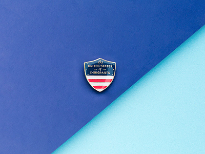 United States of Immigrants america blue charity enamel enamel pin flag illustrator immigrants patriot pin red resistance vector white