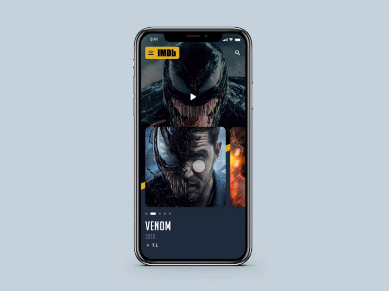 05/30 UI IMDB app concept animation app design imdb interaction madewithadobexd mobile ui ux web