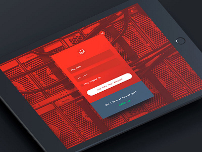 Server Management Account Login app app concept design digital hud interface ipad mobile red server small business solution storage web