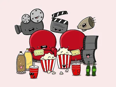 Cinema Doodle character character design characterdesign cinema digital art doodle doodle art doodle characters kawaii movies