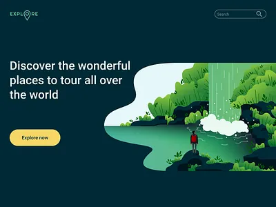 Daily UI #003 - Landing Page behance daily ui daily ui 003 dailyui design explore green illustration india landing page logo nature travel ui user interface visual design website