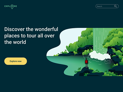 Daily UI #003 - Landing Page behance daily ui daily ui 003 dailyui design explore green illustration india landing page logo nature travel ui user interface visual design website