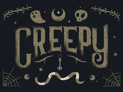 Creepy creepy halloween handlettered illustration spooky typography