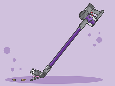 Dyson monster aspirateur aspirator conception design dyson flat design graphic design humor illustration logo vacuum cleaner vector