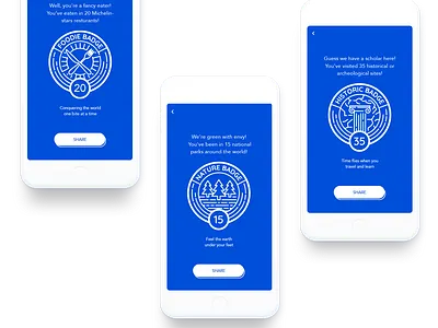 Day Tripper badges app icon illustration travel ui vector