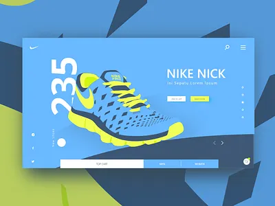 Nike Website blue clean landing modern nike page shoes ui ux web website yellow