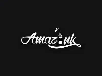 Amazink Logo amazing amazink black brand branding ink logo studio tattoo tattoo design white