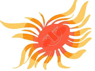 Sun Smiles mid mod shape fill smile sun