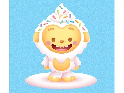 Yellow Cake Yeti character design cute illustration kawaii yellow cake yeti
