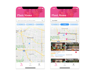 Vegan Restaurants Search App app iphonex