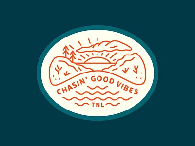 Chasin' Good Vibes Patch badge good vibes illustration lake linework nevada patch tahoe