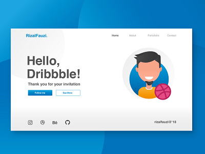 Hello Dribbble! debut design dribbble first shot flat hello hello dribbble illustration portofolio ui ux vector web