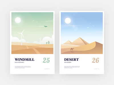 Illustration design beautiful scenery3 aircraft bird camel cloud colour desert design dribbble hello illustration light logo pyramid scenery sunlight tree ui weather windmill