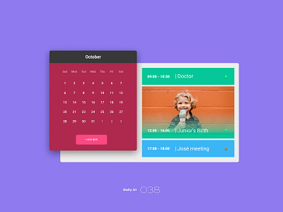 Daily UI #038 038 calendar dailyui