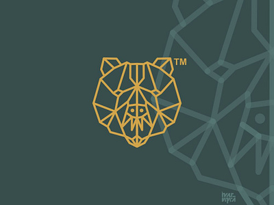Gold Bearhead Outline Mark animal bear bear logo branding brandmark character graphic graphicdesign head icon illustration jungle logo logogram logomark mark marks symbol vector wild