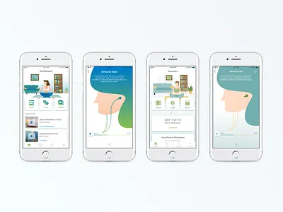Mediation App calm gradient illustration meditation mobile mobile app ui uiux uiuxdesign