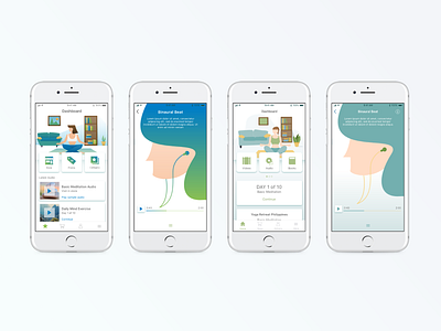 Mediation App calm gradient illustration meditation mobile mobile app ui uiux uiuxdesign