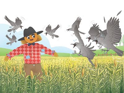 Crow childrens story visual illustration art