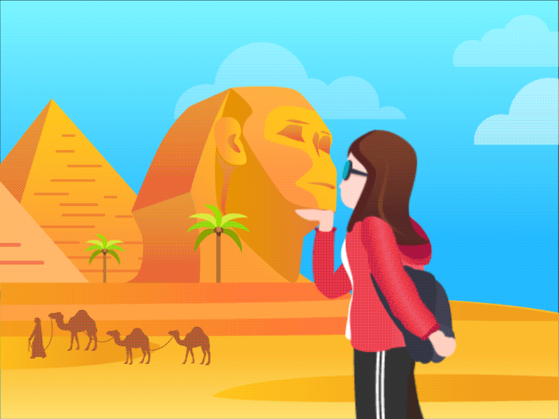 Egyptian Sphinx dynamic design egypt illustration tour