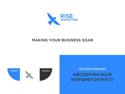 Rise Marketing Brand Assets animal assets bird blue brand assets brand identity branding business company branding company logo design icon identity system logo logo design logo mark modern professional