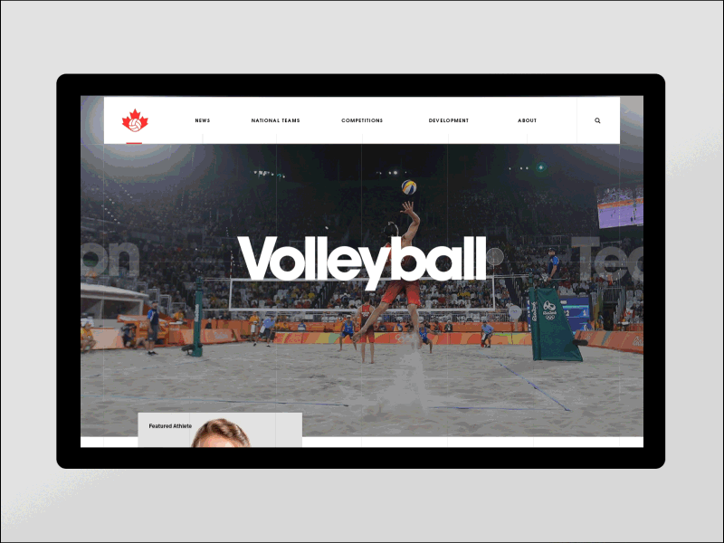 VolleyBall Canada — HomePage canada clean experience home homepage interactive one page page parallax site sport ui ux volleyball web web design webdesign