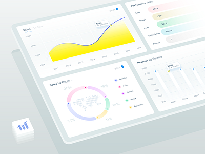 Dashboard Widgets - For seller tool admin analytics charts dashboard expereince graphs interface isometric style minimal design mockup sales statistics stats ui ui elements ux vendor web web app widgets