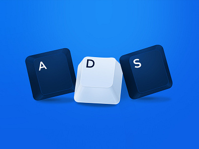 Text Ads illustration ads blog blue clean design illustration minimalist typography