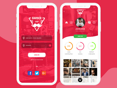 Barber Shop add design app barber app design corporate modern ui ux