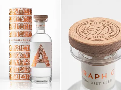 Autograph Gin 02 autograph gin brand identity design foil stamp laser engraving logo packaging packaging design timeline