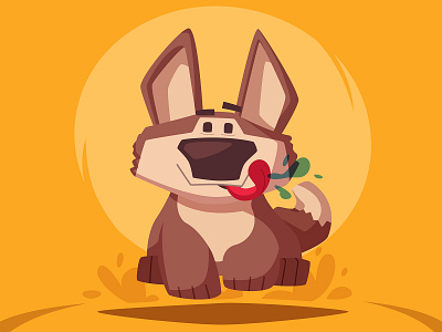 Running cartoon character dog friend illustration pet puppy vector