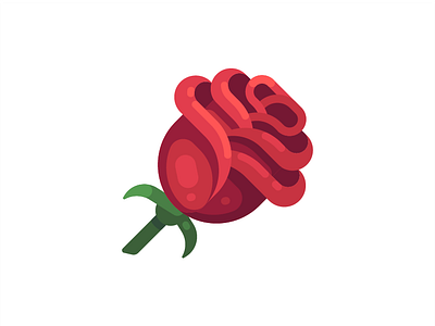 Rose design flat flower icon illustration rose vector