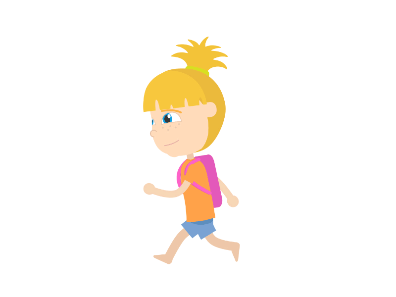 Girl animation character girl graphic illustration running tara