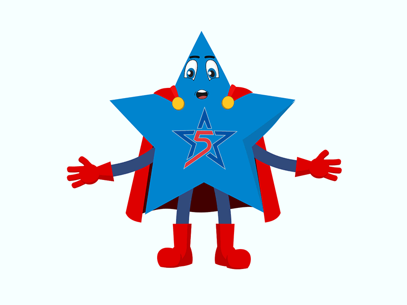 Star animation character design hero illustration logo vector