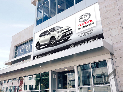 Banner Toyota branding design flat lettering type typography