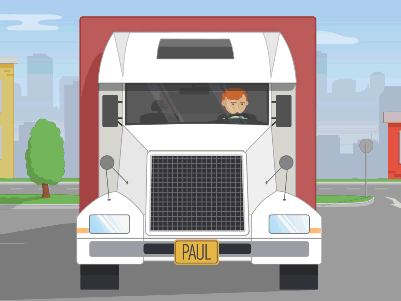 Truck analyzit animation design driver illustration truck vector